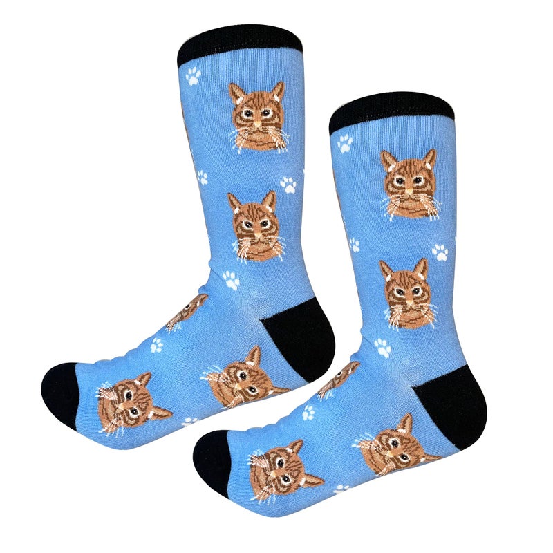 E&S Pets Orange Tabby Cat Breed Socks Unisex Sock Daddy by E&S Pets - Image 1